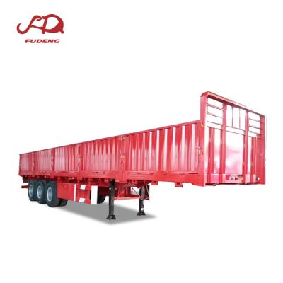 China Truck Trailer Price 3 Axles Best 4 Axles Fence Drop Side Board Sidewall Trailer With Included Pickup Side Wall Cargo Haulage Truck Container for sale