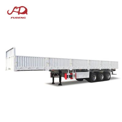 China Truck trailer factory price 3 4 axles 40 side wall heavy cargo 50T transport and animal and vegetable semi trailer for sale