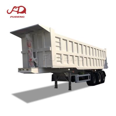 China Tri Axle Truck Trailer Single Tire Dump Trailer 15 Tons Tipper Trailer For Africa for sale