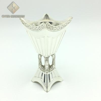 China Large Size Viable Essential Square Shape Mabkhara Oud Incense Metal Gold Plated Burner For Muslim Home Hotel Party Wedding for sale