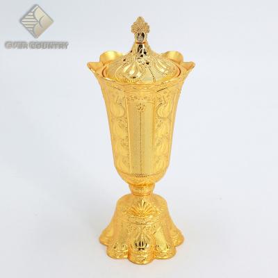 China Middle East Viable Popular Marble Arabic Around Pointed Burner Ramadan Decoration Burner With Cover Sandalwood Censer Incense Holder for sale