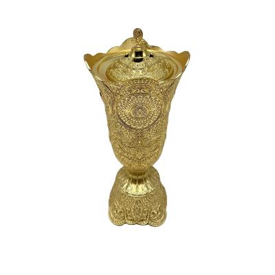 China Wholesale Middle Eastern Popular Arabic Gold Plated Metal Burner With Round Rack for sale