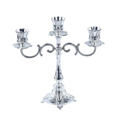 China Turkish Home Decoration Table Decoration Metal Silver Gold Plated 3 A.M. Candle Holder for sale