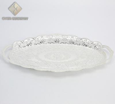 China Viable Gold Silver Color Irregular Design Set Original Shape Restaurant Sliver Serving Food Dishes 13