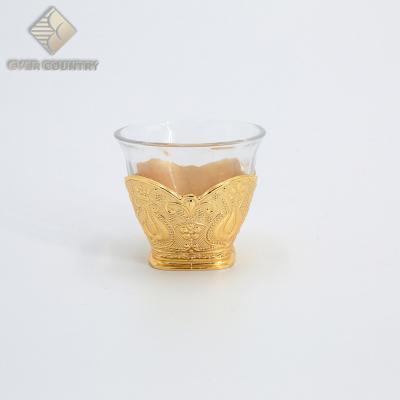 China Viable Gift Set European Plating To Depict Ceramic Gold Coffee Cup Saucer Set 12Pcs Square Gold Plated Coffee Cup for sale