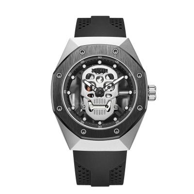 China Water Resistant Baogela Fashion Gents Watch Original Silicone Band Waterproof Skeleton Sports Reloj Watch for sale