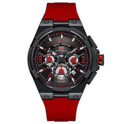 China MINI FOCUS 0402G New Style Automatic Date Luminous Silicone Band Business Men Sport Watch for sale