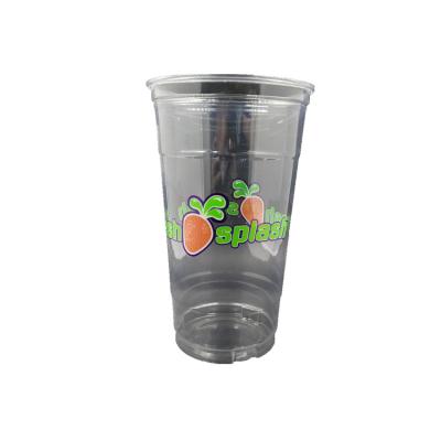 China Single Wall Custom Size Printed Logo Clear Yogurt Juice Disposable Plastic Cup for sale