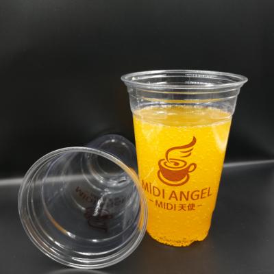 China Single Wall Reusable Clear Takeaway Coffee Tea With Lid Disposable Plastic Cup for sale