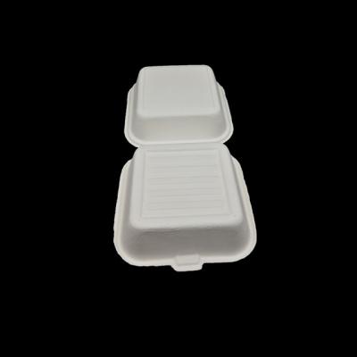 China Disposable Biodegradable Sugar Cane Eco - Friendly Bagasse Paper Lunch Box for sale