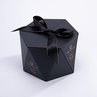 중국 New Design Handmade Custom Printed 3D Hexagon Magnetic Foldable Cardboard Ribbon Jewelry Gift Boxes For Gift Packaging 판매용