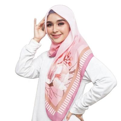 China Cotton 2021 Year Digital Printing Cotton Voile Hijab 50S With Soft Hand Feel To Malaysia Market for sale