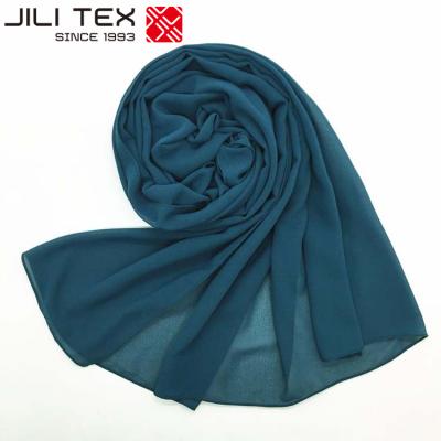 China 2021 Polyester Latest Design High Quality Bubble Chiffon Hijab Fashion Luxury Single Color Malaysia Shawls for sale