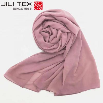 China High Quality Farm Pearl Chiffon Scarf Shade Color Heavy Chiffon Hijab Collection Small Quantity Polyester Backing New for sale