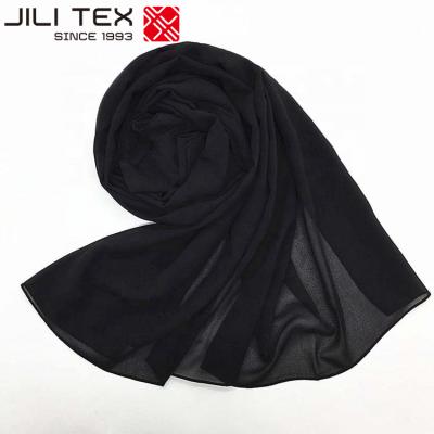 China Polyester malaysia hijab long chiffon scarf for women ready colors customize beautiful shape 180*70 bawal chiffon for sale