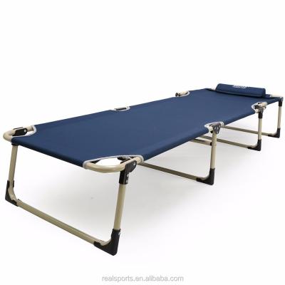 China Portable Outdoor Furniture General Purpose Folding Cot And Type Yes Folding Beach Iron Metal Bed for sale