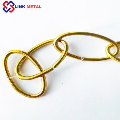 China Wholesale 4MM Metal Decoration Hanging Chain Galvanized Chandelier Gold Decorative Chain For Cloth Hanging Bag for sale