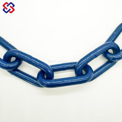 China 20Mn2 Lashing Painted Blue High Tensile Alloy Steel Grade 80 Standard Painted Round Link Chains Netting for sale