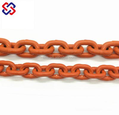 China 20Mn2 EN818-2 Standard Grade 100 Alloy Steel Plastic Coated High Tensile Lifting Chains for sale