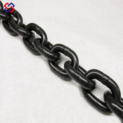 China Black Oxidized Lifting Chain Hoist 18mm-32mmn Grade 80 Alloy High Tensile Link Chains Lifting Chains Factory for sale