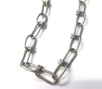 China METAL ANIMAL METAL LINK Galvanized Chain Loop One Piece Knotted Chain Double Chain LINK USA Standard 2mm~9mm for sale