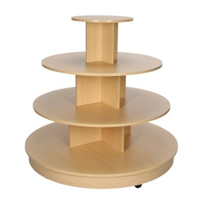 China Round Display Log Display Table With Casters The Log Gondola Display for sale