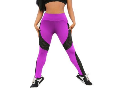 China 2022 Wholesale Antibacterial Women Fitness Clothing Mesh Patchwork Gaiters Tights Woman Leggings Mesh Yoga Gaiters for sale