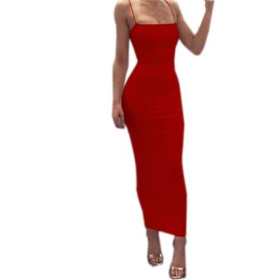 China 2022 Anti-Wrinkle Fashion Dress Sexy Solid Sleeveless Backless Cocktail Dresses for sale