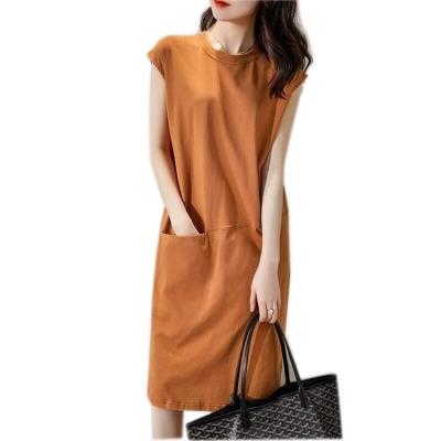 China Anti-Static Customization Pocket Casual Loose Women's Dress Summer Skirts Women Midi Skirt for sale