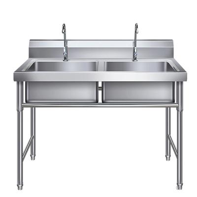 China Without Faucet Sri Lanka Commercial Restaurant Sink Double Bowl Stainless Steel Aluminum Kitchen Sink for sale