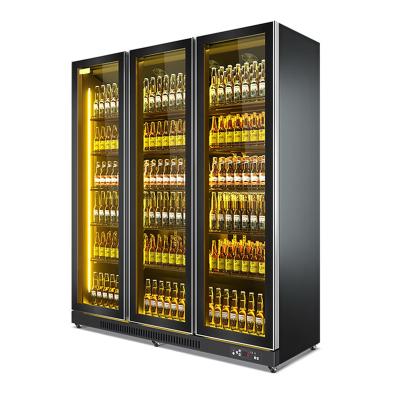 China Single-Temperature Commercial 3 Door Beer Milk Fridge Freezer Cabinet Supermarket Glass Multideck Fridge for sale