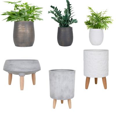 China Large Modern Wholesale Decorative Outdoor Indoor Garden Cement Planters Flower Pots for sale