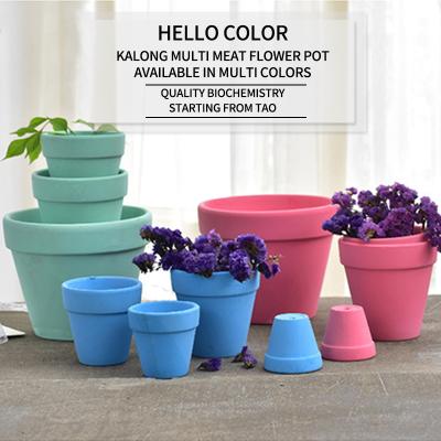 China Small Modern Colorful Glazed Round Garden Clay Ceramic Planters Terracotta Flower Pots for sale