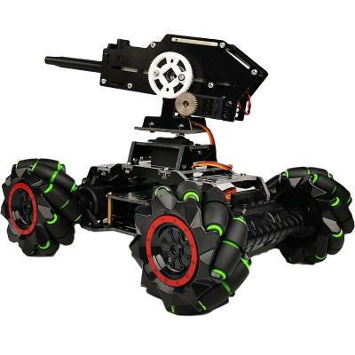 China Educational DIY Smart Wave Box Gun Water Bomb Chassis RC Car Cradle Remote Control Launcher Against Robot Mecanum Wheel for sale