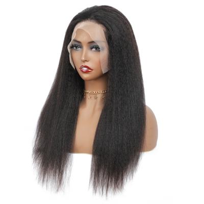 China Barely Shedding Raw Indian Human Virgin Hair Thick Smooth Soft Cuticle Aligned Curly Straight Mink Hair Front Lace Closure Wig 4*4 Lace Closure Wig for sale