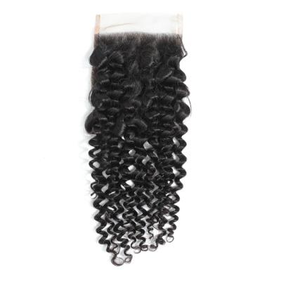 China Brazilian Virgin Wave Hair Regular Curly 4x4 Curly Lace Closure Virgin Hair Cuticle Aligned 2x6 5x5 13x4 13x6 6x6 7x7 360 Lace Frontal Closure for sale