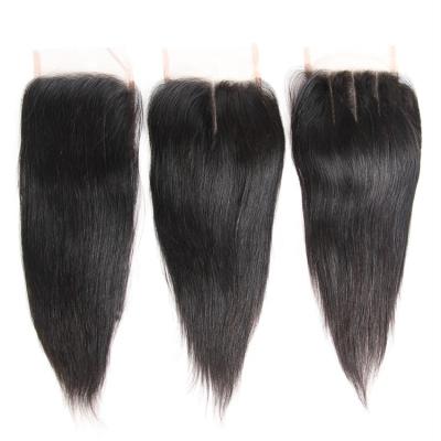 China Regular Wave Wholesale Virgin Hair Straight Bundles With 4X4 Lace Up Closure for sale