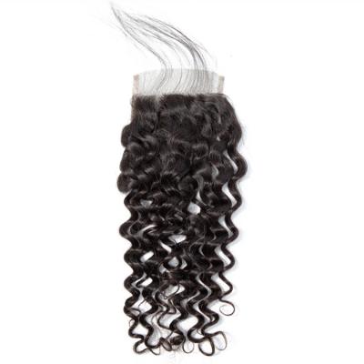 China Affordable Regular Wave 4x4 Lace Frontal Peruvian Raw Water Wave Hair Closure With Baby Hair 4x4 2x6 5x5 13x4 13x6 6x6 7x7 360 Lace Closure for sale