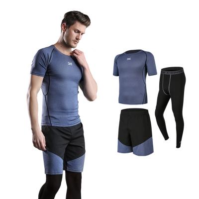 China Wholesale 3pcs/set Breathable Men Sport Running Wear Gym Fitness Sets for sale