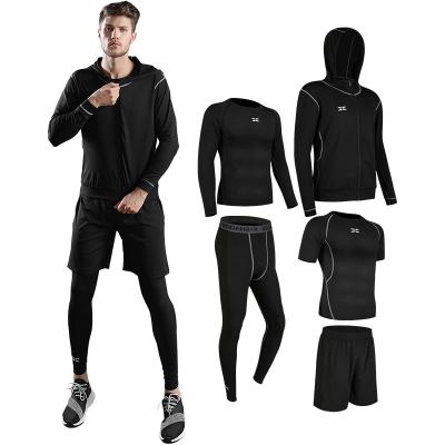 China Wholesale 5pcs/set Breathable Men Fitness Clothing Sportswear Gym Running Sports Wear Training Suit for sale