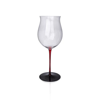 China Burgundy Red Wine Goblet Water Goblets Colorful Wine Glass Wine Glass Handmade Wedding Set For Party for sale