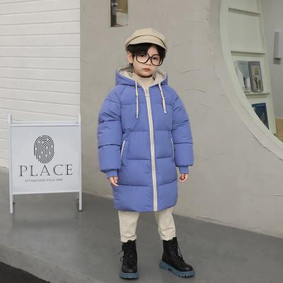 China Autumn And Winter New Children's Breathable Parka Jacket Mid Length Thickened Padded Middle-aged Boys And Girls Hooded Padded Coats for sale