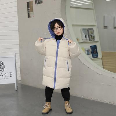 China Autumn And Winter Hooded Jacket Mid Length Casual Warm Windproof C Children's Parka Cotton Boys And Girls Children's Breathable Cotton Coat for sale