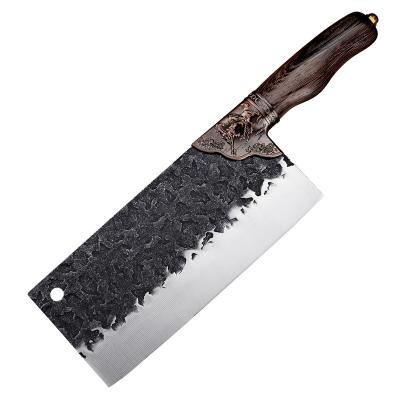 China Durable Movements 50Cr15 Double Horse Hand Forged Chinese Kitchen Knife Cut Meat Fish Vegetables And Fruit Kitchen Knives Wenge Handle for sale