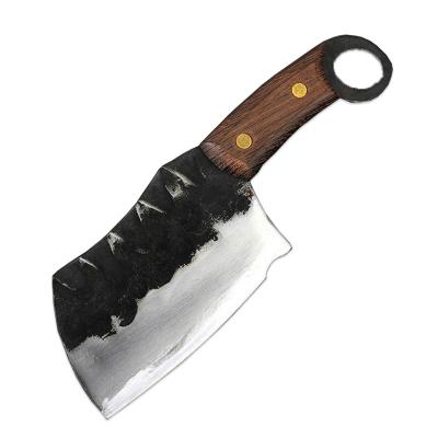 China Viable Full Tang Handmade Chopping Cleaver Butcher Kitchen Chef's Knife Japanese Santoku High Carbon Plated Steel Tool Hot for sale