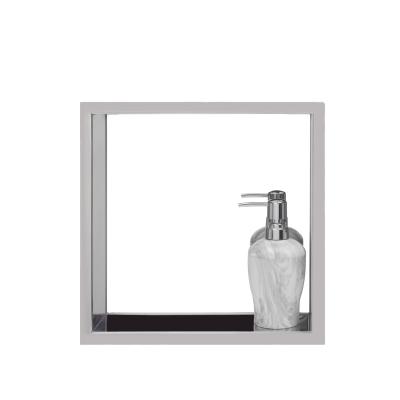 China Modern Bathroom 304 Stainless Steel Square Shower Niche Anti Rust Bathroom Accessory for sale