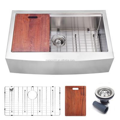 China Without Faucet 33 Inch Apron Sink, Hot Selling Stainless Steel Handmade Sink Multifunctional Sink With Cupc Certification for sale