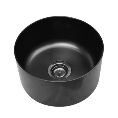 China Modern Round Countertop Bathroom Sink Hot Selling PVD Stainless Steel Sink for sale