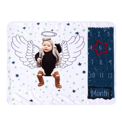 China Breathable Customized Monthly Baby Milestone Blanket For Newborns for sale