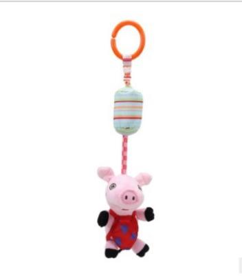 China Cartoon Toy Car Hanging Bed Hanging Pink Cute Cartoon Pig Wind Chime Plush Infant Pendant for sale